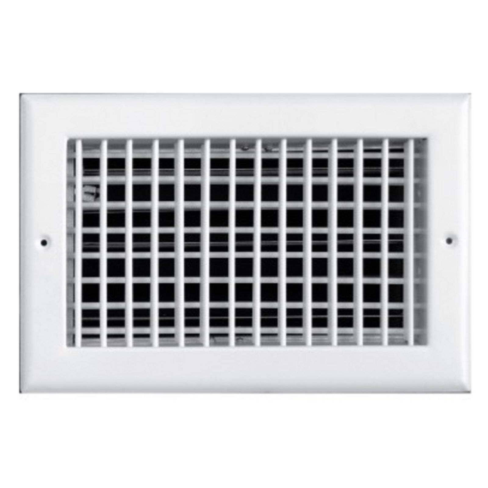 TRUaire 220VO 06X06 - Steel Adjustable Double Deflection Wall/Ceiling Register With Opposed Blade Damper, White, 06" X 06"